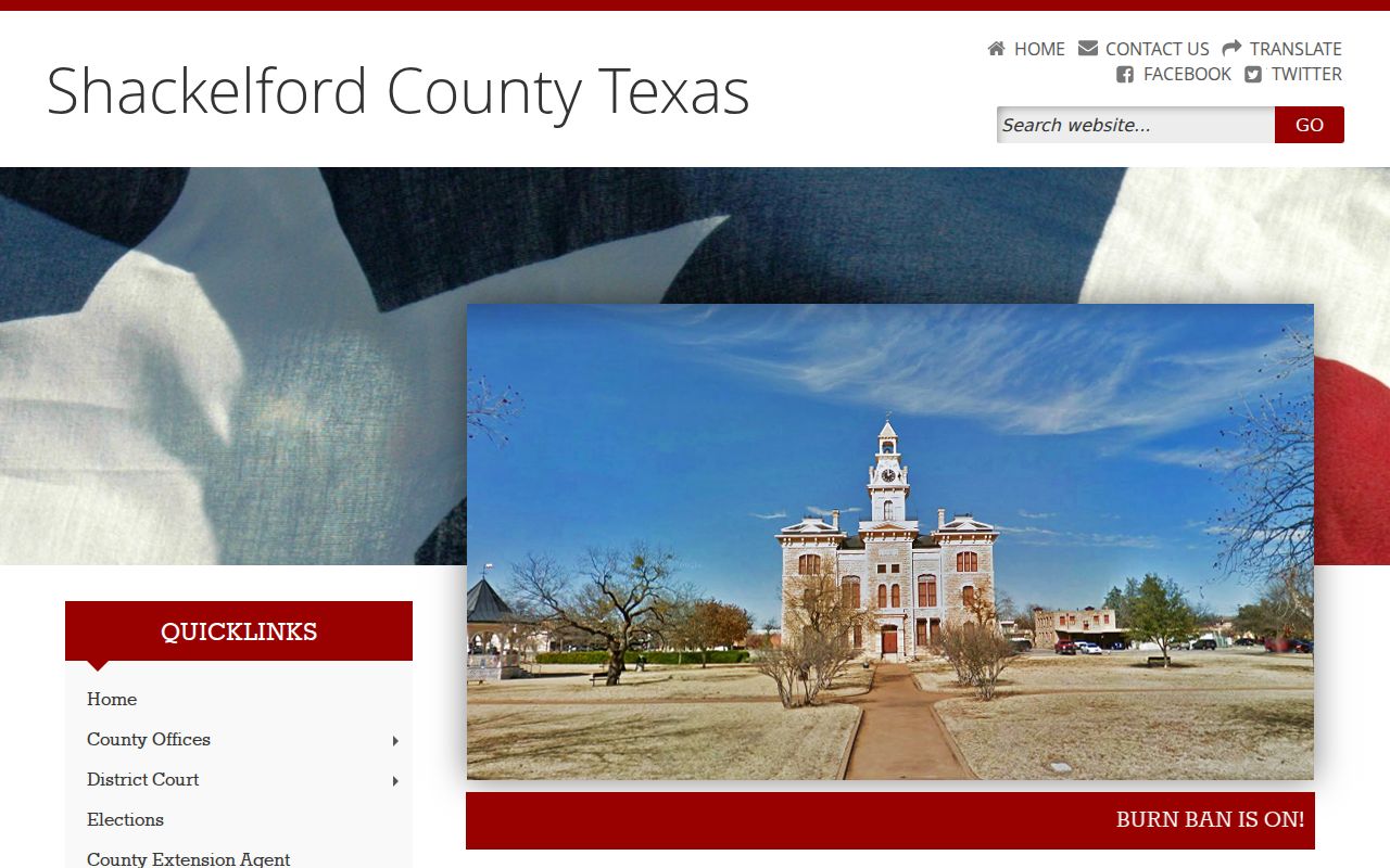 Shackelford County warrant records courthouse contact building