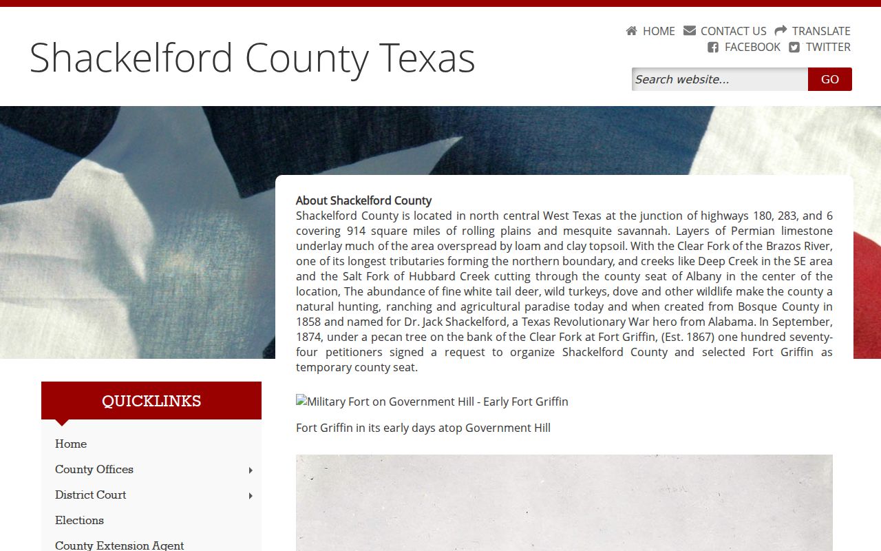 Shackelford County warrant records county geography and Albany context