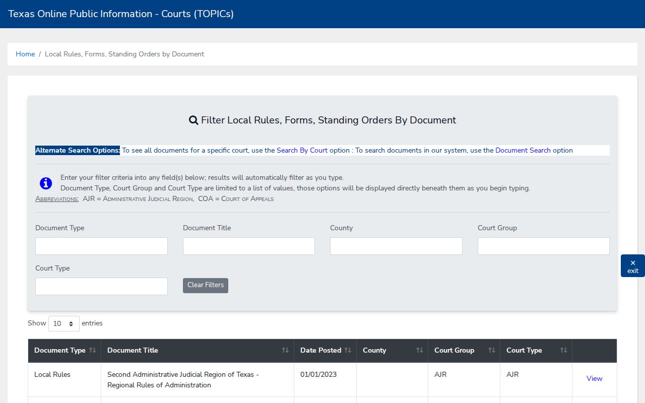 Shackelford County warrant search official local rules and forms interface