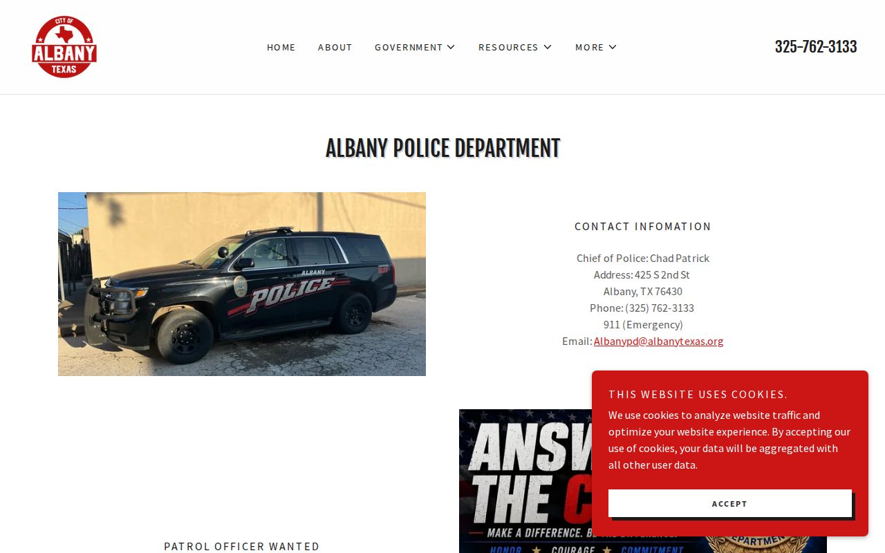 Albany warrant records Albany Police Department contact page